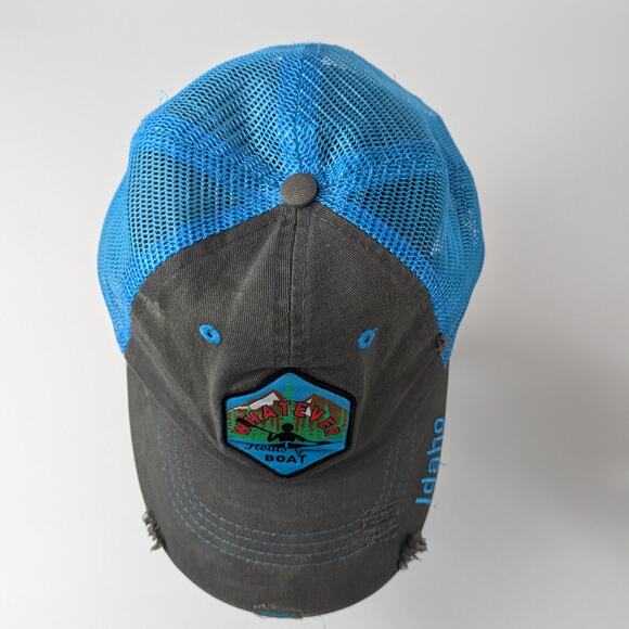 Idaho Trucker Hat "Whatever Floats Your Boat" Mesh Snapback Blue Gray One Size - Picture 5 of 16